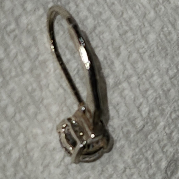 Sterling and Faceted 'Stone" Hinged Earrings - Picture 4 of 6